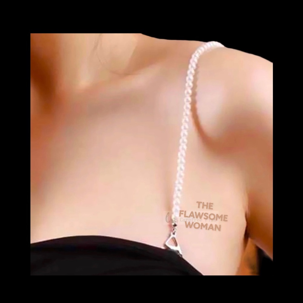 Pearl interchangeable bra straps.